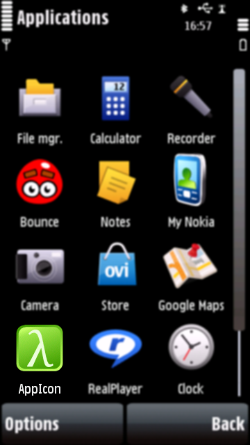 The icon on a Nokia XPressMusic 5800