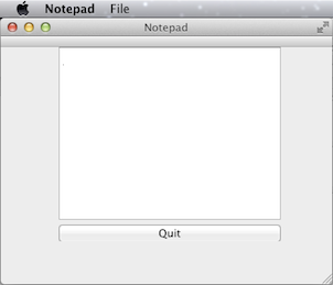 "Notepad application"