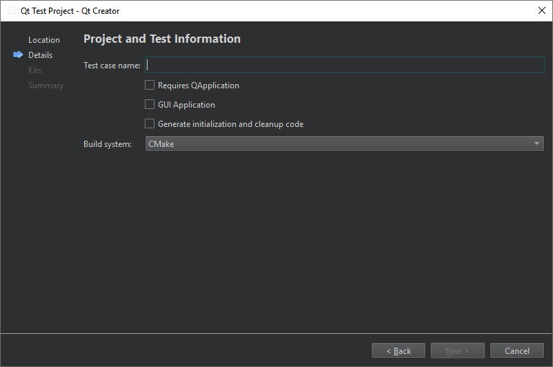 {Project and Test Information - Qt Test}