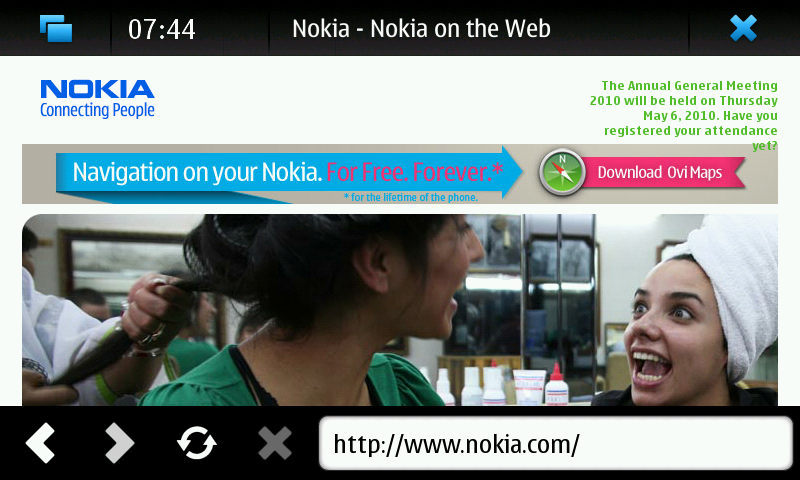Screenshot of the Browser example