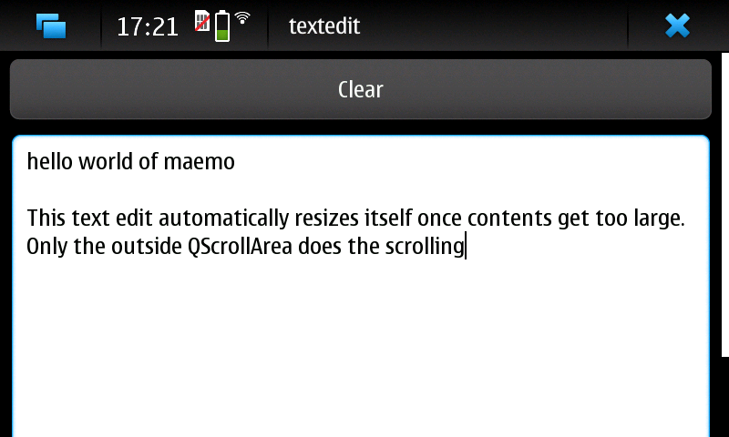 Screenshot of the Text Edit example