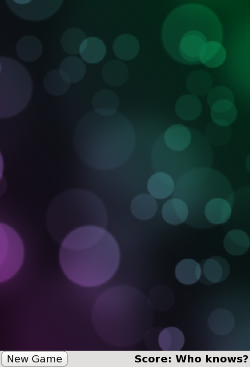 Empty game canvas with New Game button and score placeholder