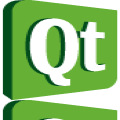 Qt logo stretched horizontally and tiled vertically