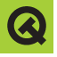 Qt logo flipping between front and back sides with rotation animation