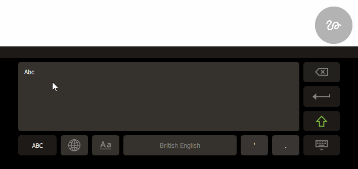 Compact handwriting panel recognizing the word hello handwritten stroke by stroke in the writing area