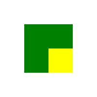 Green and yellow rectangles with manual positioning