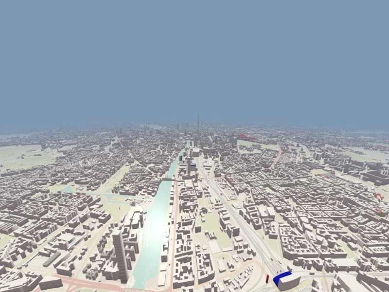 3D OpenStreetMap buildings rendered on a map