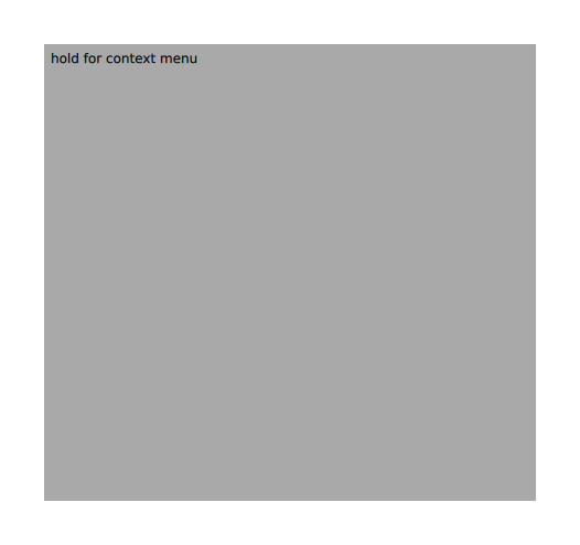 Animated pie menu opening on long press with radial buttons