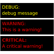 MessageLabel components showing debug, warning, and critical messages