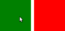 Red and green rectangles demonstrating click and hover states