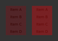 Items with clipping areas highlighted in red