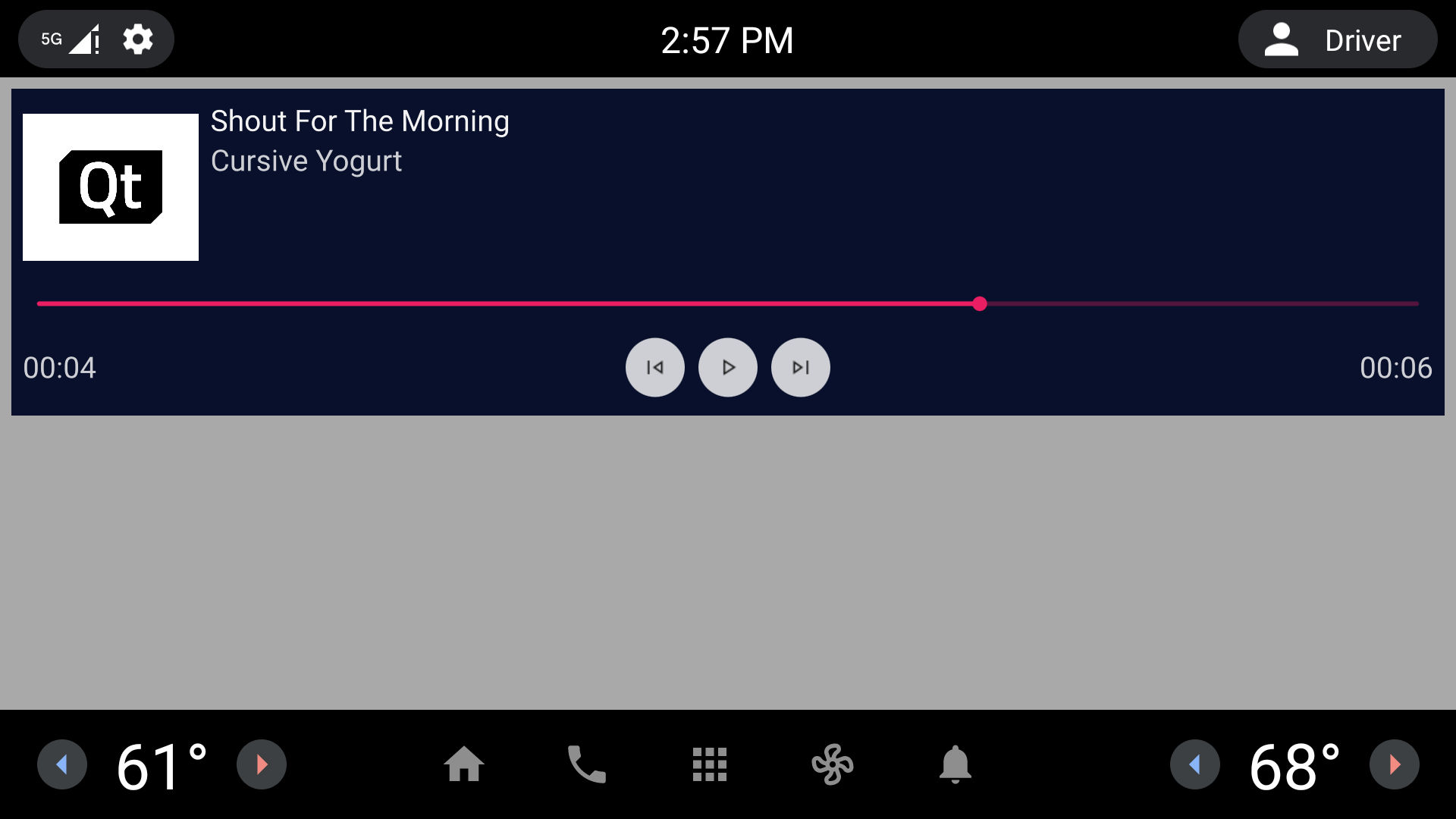 View with one active media session