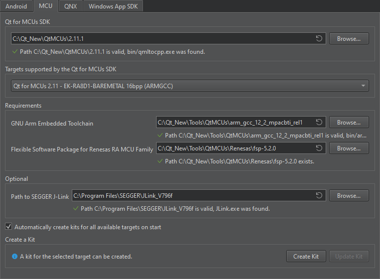 Qt Creatorを使ってルネサスターゲットのSDKを作成する。