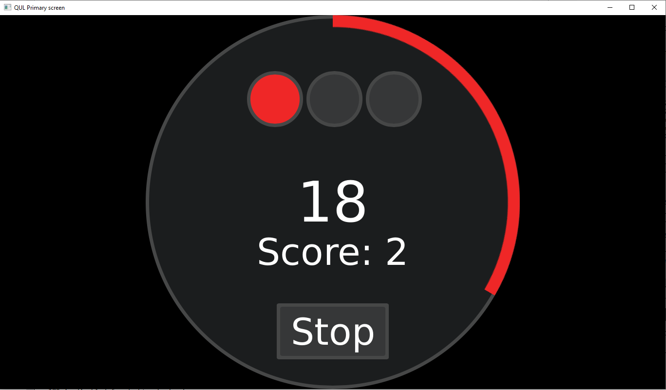 スワイプゲームのデモ・スクリーンショット。