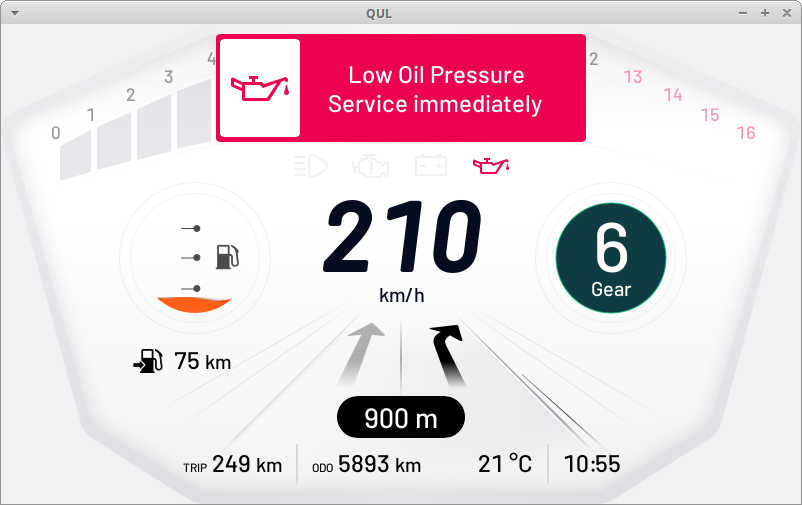 モーターサイクルクラスターデモのデイモード。 モーターサイクルクラスターデモのデイモード。