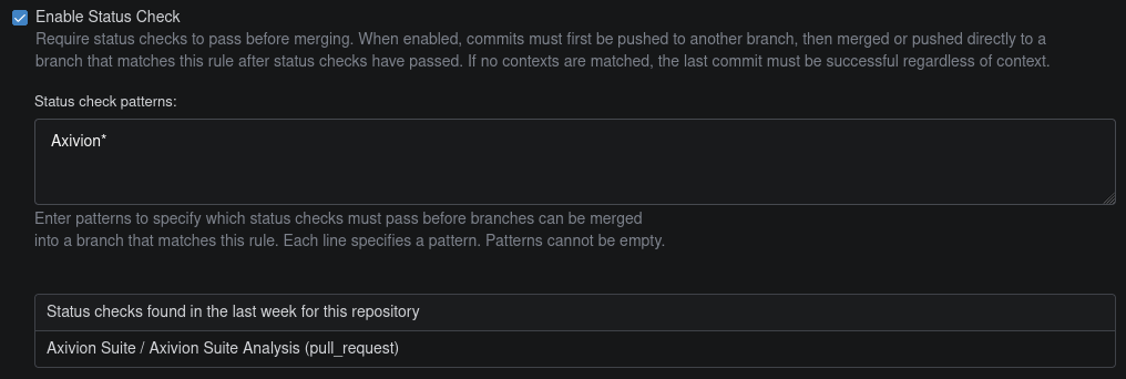 Setting up a protected branch to require Gitea Actions to pass.