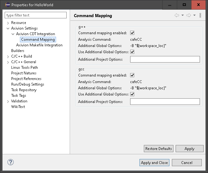 Command Mapping Properties.