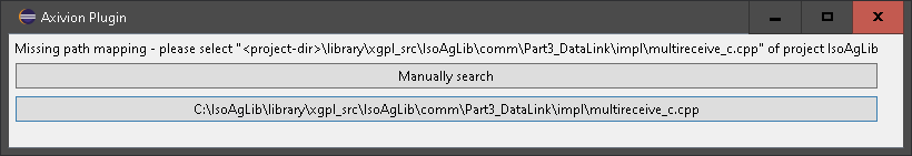 File selector for files not covered by the file mapping.