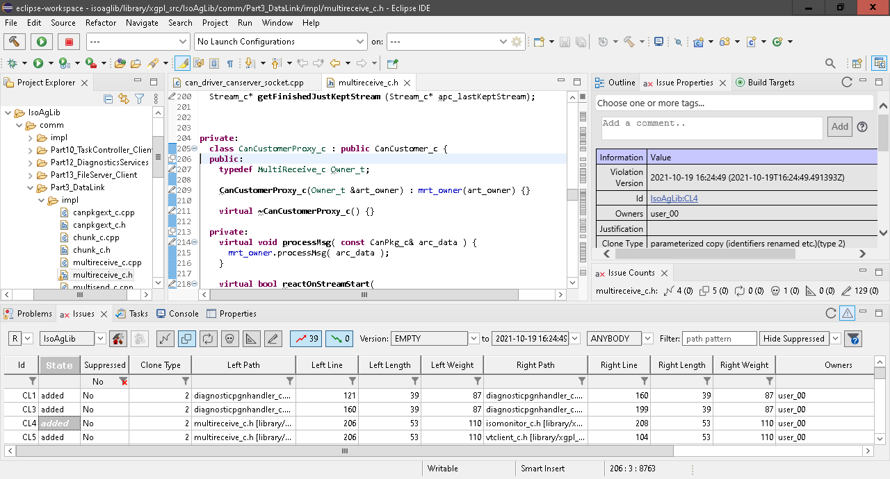 Axivion views in Eclipse.