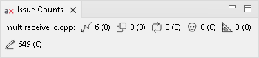 Issue Counts view showing number of issues in a file.
