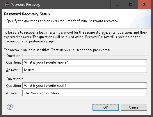 Password hints in Eclipse.