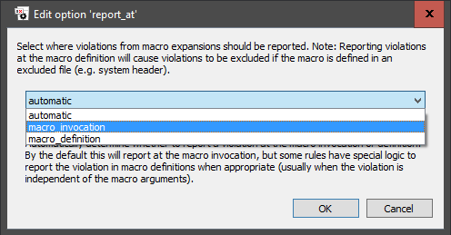 The dialog for choosing an enumeration value