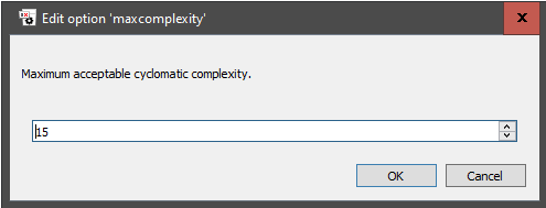 The dialog for editing integer values