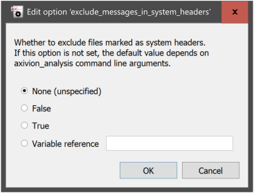 The dialog for editing optional boolean values