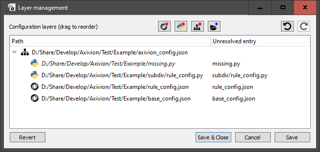 The Layer Management dialog.