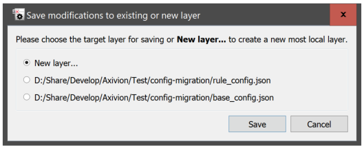 The 'Save to layer...' dialog.
