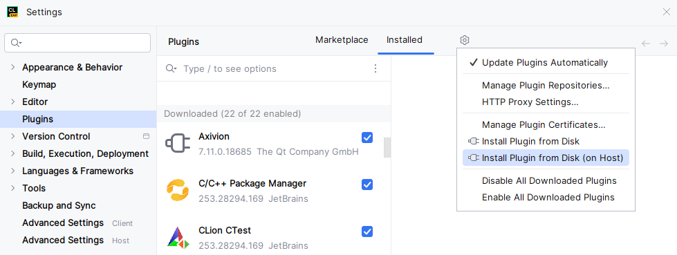 |clionplugin| Install Plugin on Host