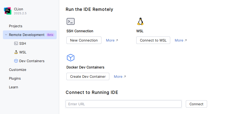 |clionplugin| Remote Start Dialog