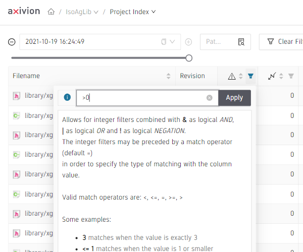 Only show files that actually contain issues.