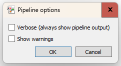 The :guielement:`Pipeline Options` dialog.