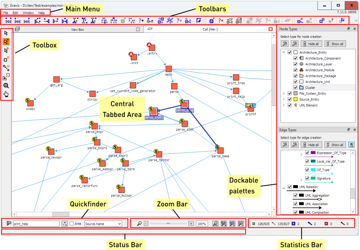 The basic GUI appearance of |gravispro|