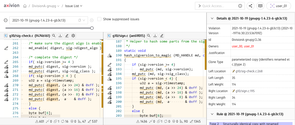 Issue View showing a Clone