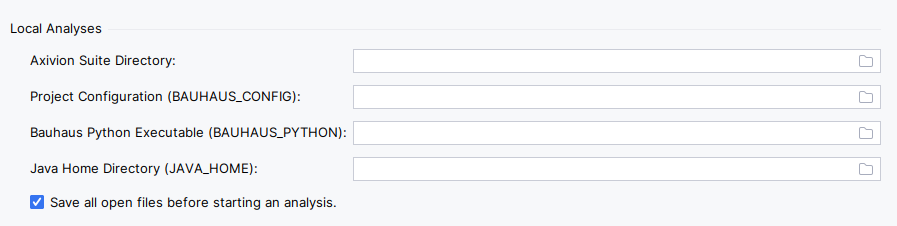 Common settings of local analyses.