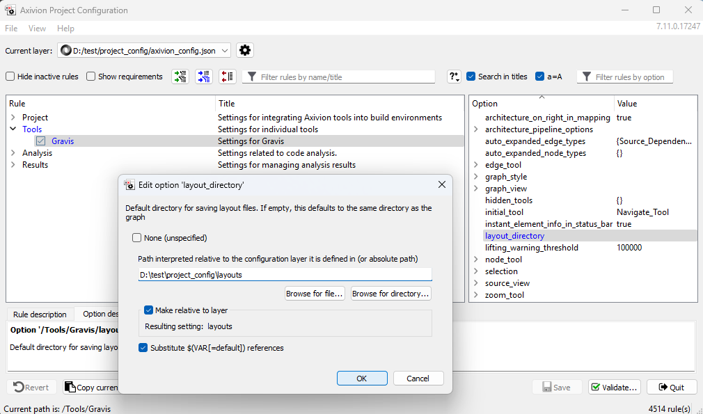 Example configuration of a Layout_Directory for :tool:`gravis`.