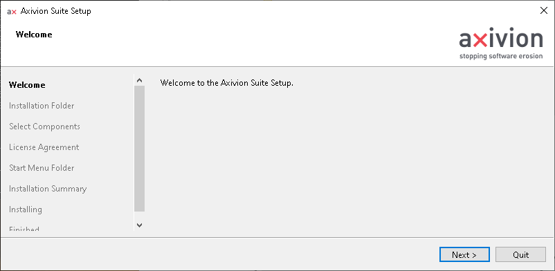 The welcome screen.