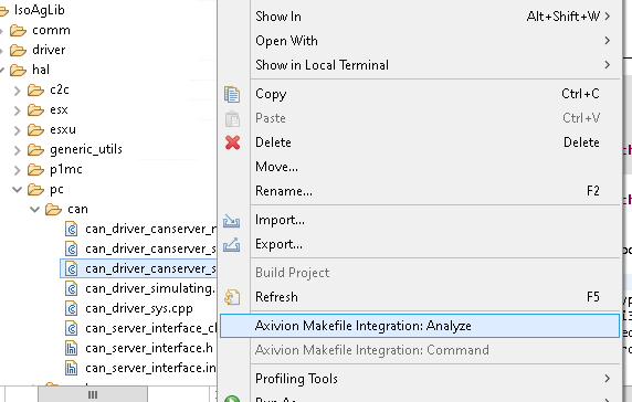 Makefile Integration context menu entry of a file.
