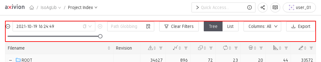 An exemplary toolbar.