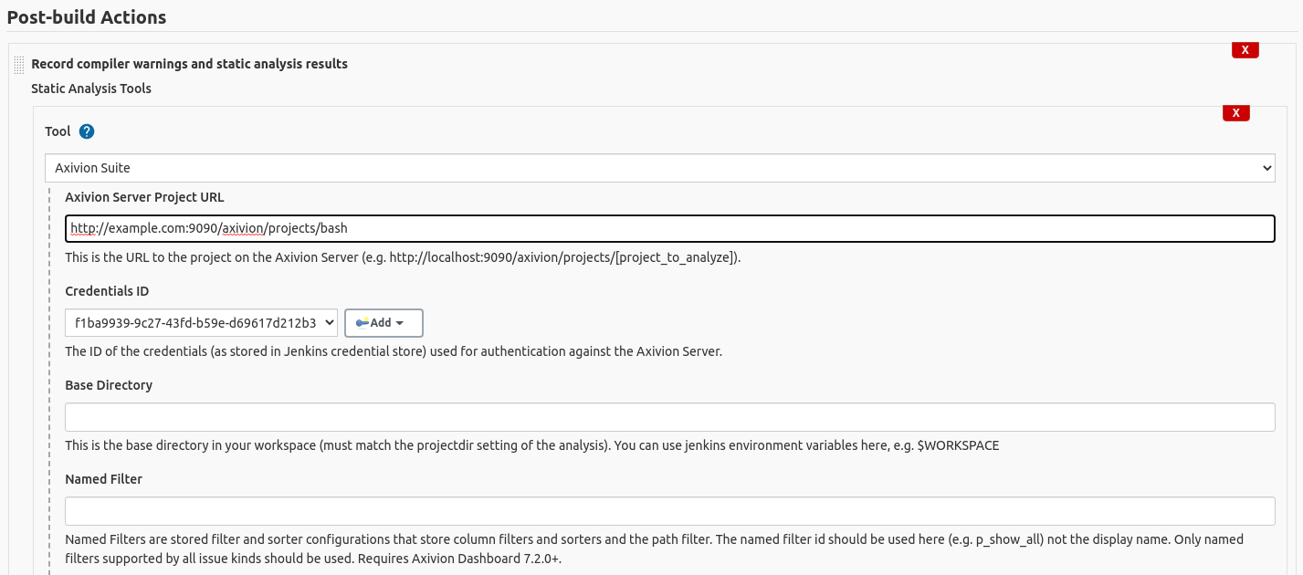 Warnings Configuration UI