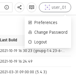 The user menu.