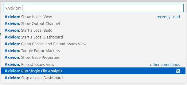 Single-File Analysis command in the Command Palette