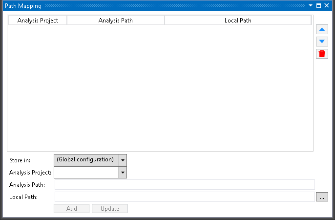 :guielement:`Path Mapping` window.