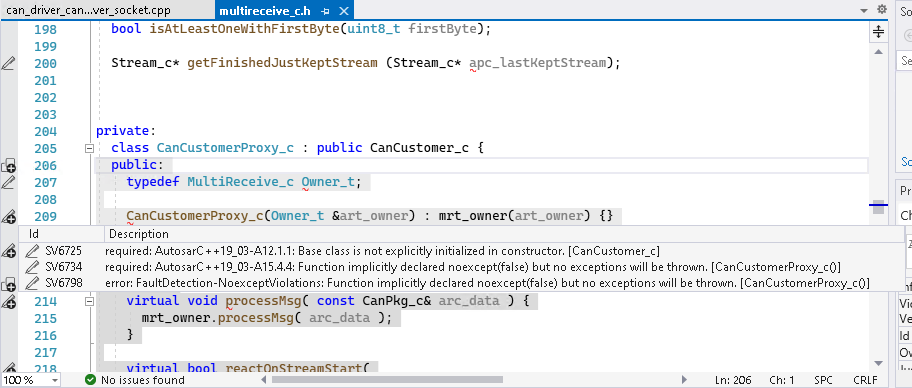 Issues in code editor
