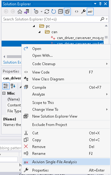 Single-File Analysis command