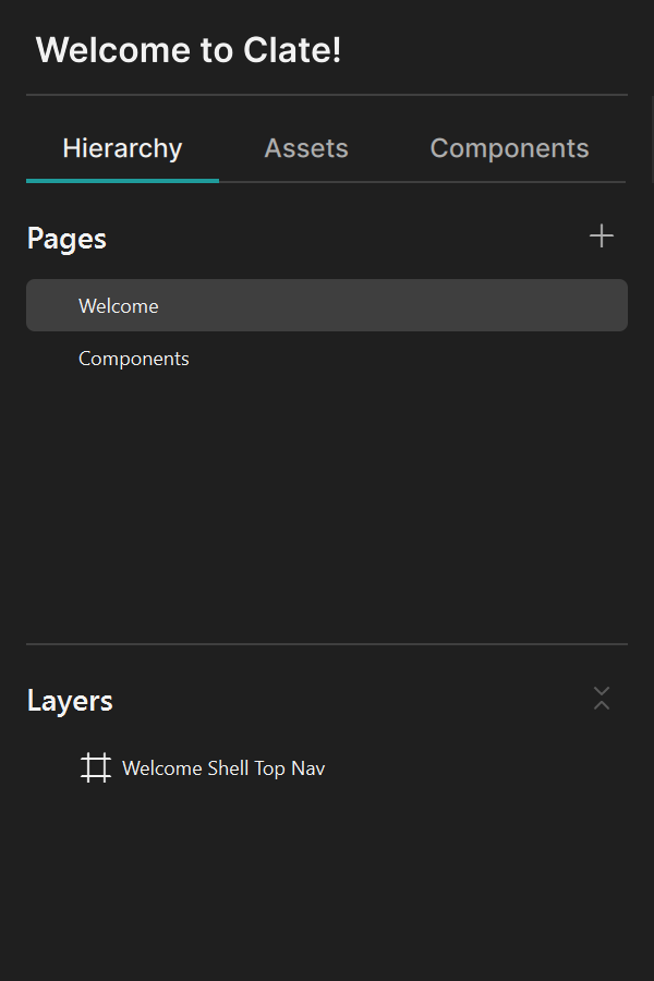 The Hierarchy tab of the Hierarchy panel