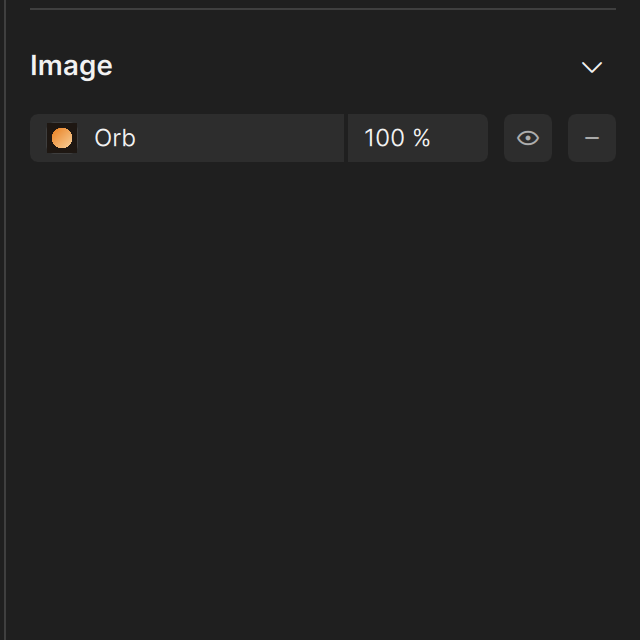 The Image section of the property editor