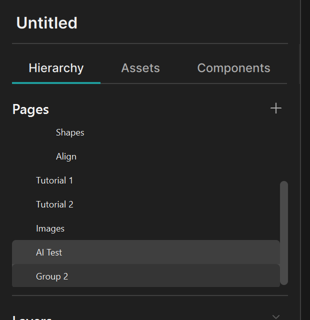 The Pages panel with a page group that contains two pages